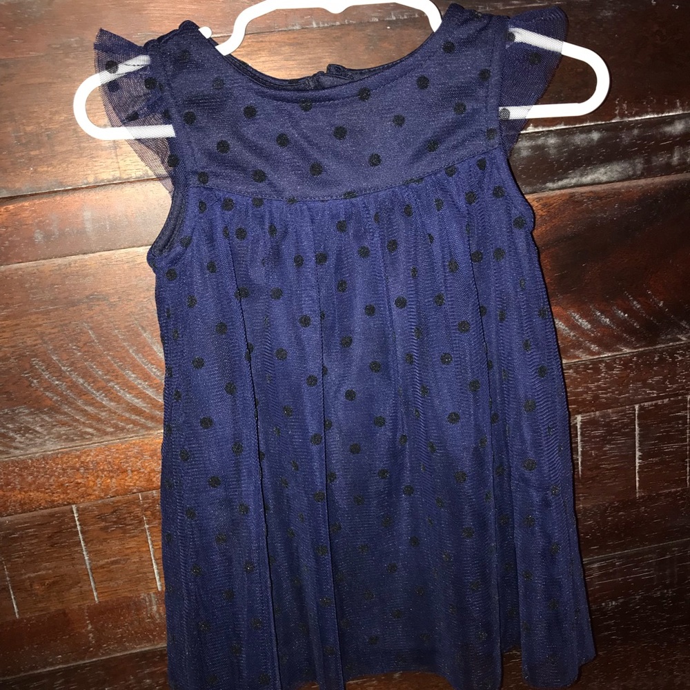 12 months Nautica Sheer Navy Dress with Slip